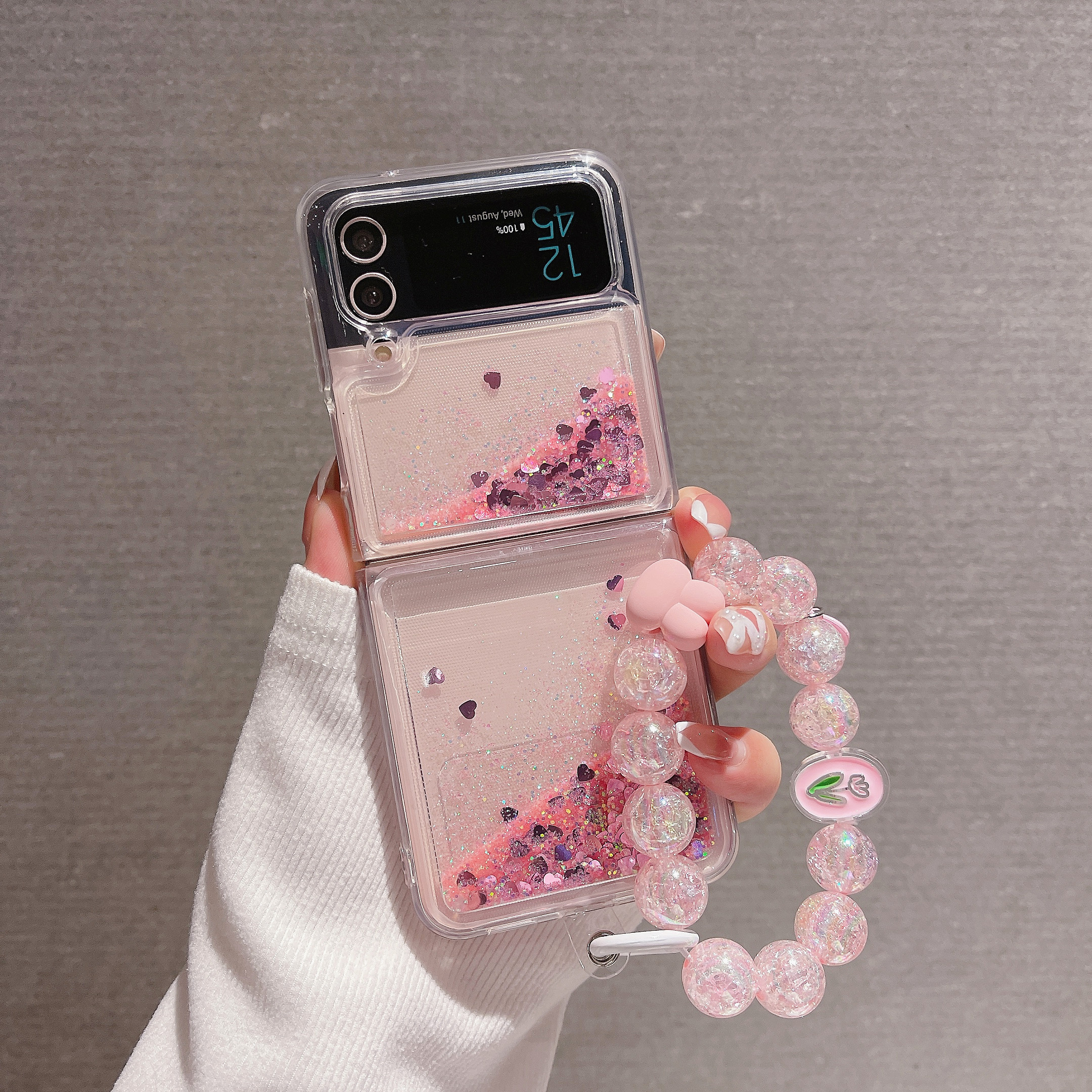 Funda para Samsung Galaxy Z Flip 4 para mujeres y niñas con correa, funda  para Galaxy Flip 4, diseño de diamantes de imitación de cristal, 3D, bonita