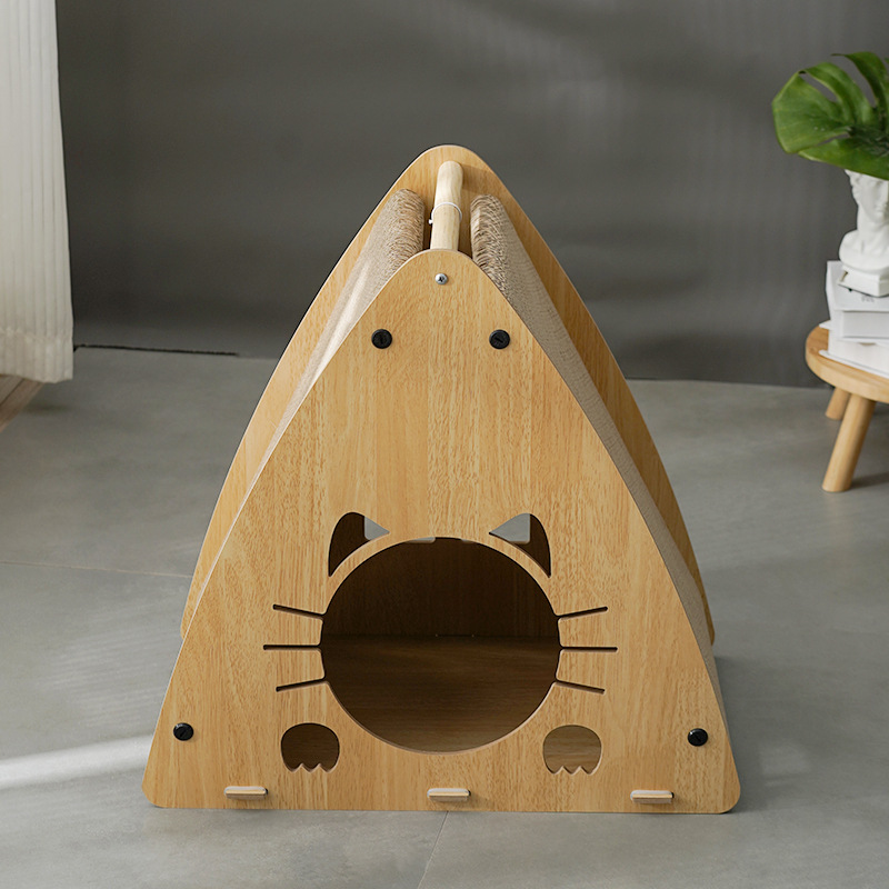 cat nest corrugated cat scratcher lounge cat bed cat house with cushion for grinding claws rest and sleeping details 2