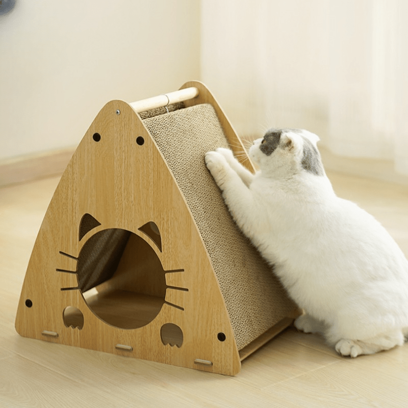 cat nest corrugated cat scratcher lounge cat bed cat house with cushion for grinding claws rest and sleeping details 6