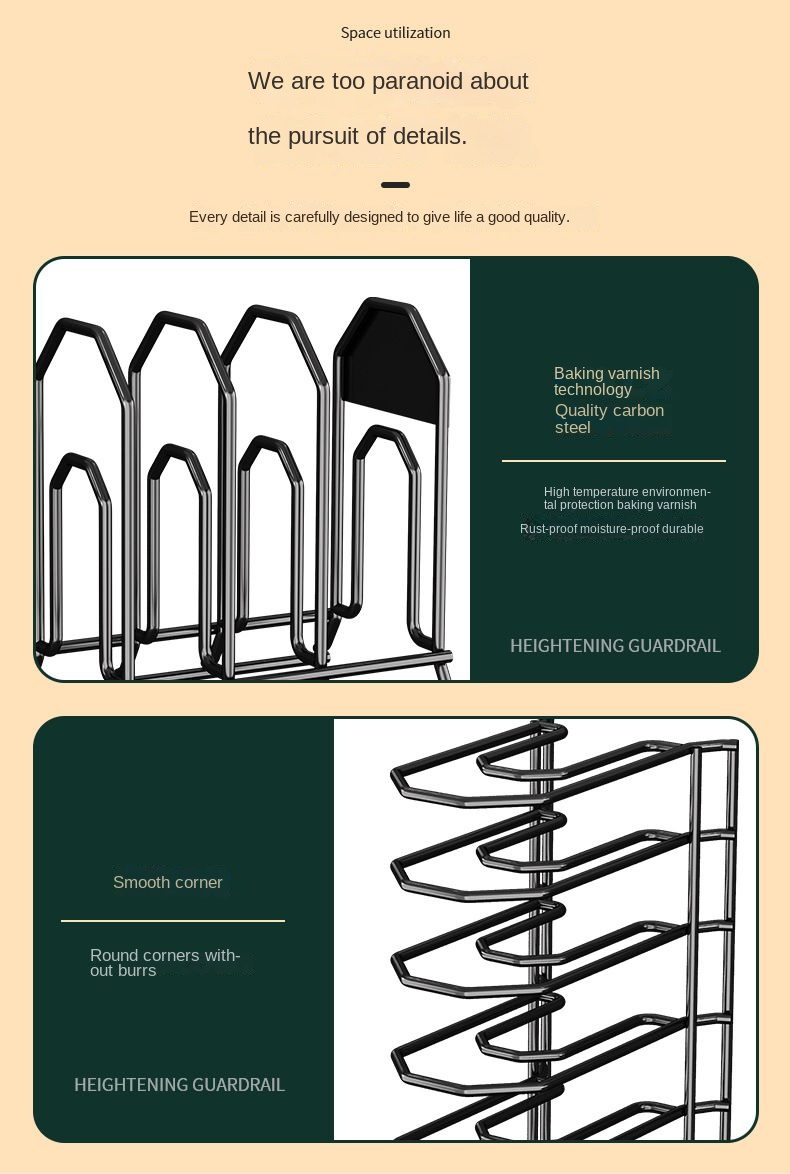 1pc 6 tier Adjustable Pan Organizer Organizador Ollas - Temu