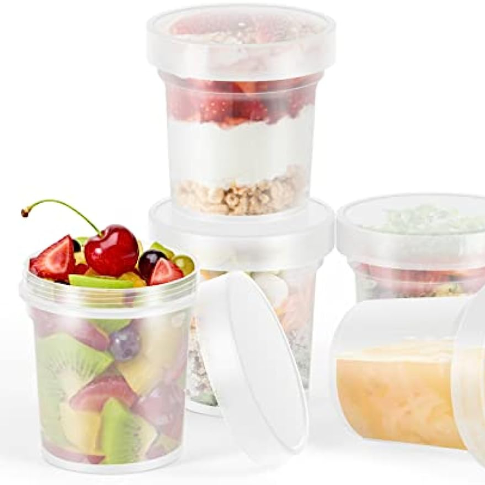 2PCS Food Containers, Plastic Freezer Container Jars With Sealed Lid, Soup  Jam Yogurt Cups Lunch Box Accessories, Meal Prep Food Storage Jar, Snack  Containers, Reusable, Stackable, Food Sontainer, Home Kitchen  Accessories-Cream coloured