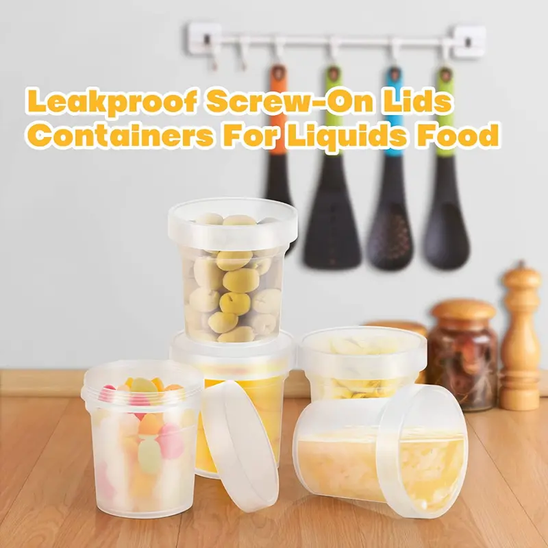 Reusable Freezer Containers With Screw-on Lids - Perfect For