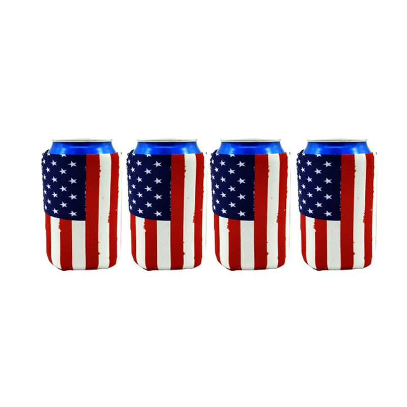 HOUSE OF PARTY 4th of July Can Koozies | 6PCS Beer Can Coolers Sleeves Bulk  for Soda Drink Bottles | Red White Blue Patriotic Fourth of July Can