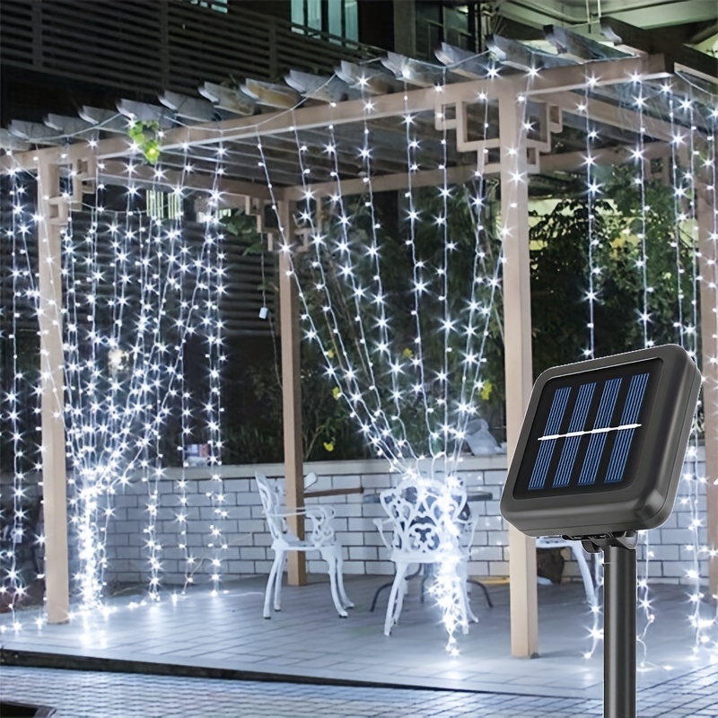 Solar Garland Curtain Lights For Window Waterproof Outdoor