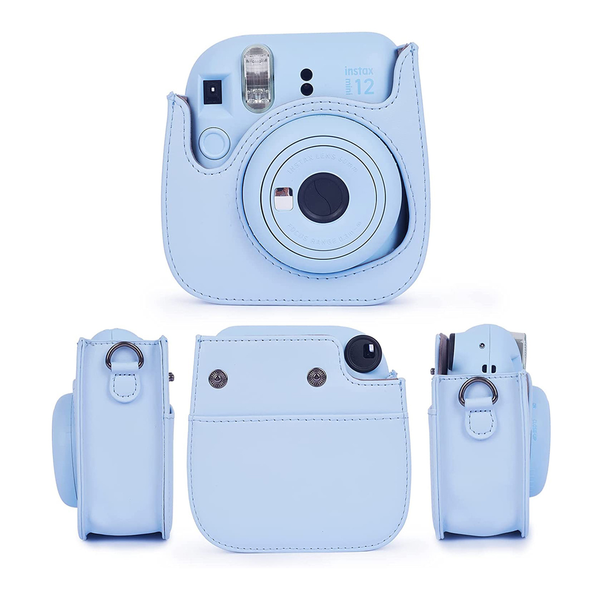 EPIC GADGET Funda para Fujifilm Instax Mini 12 - Funda protectora de PVC  duro transparente y portátil para cámara con correa de hombro ajustable