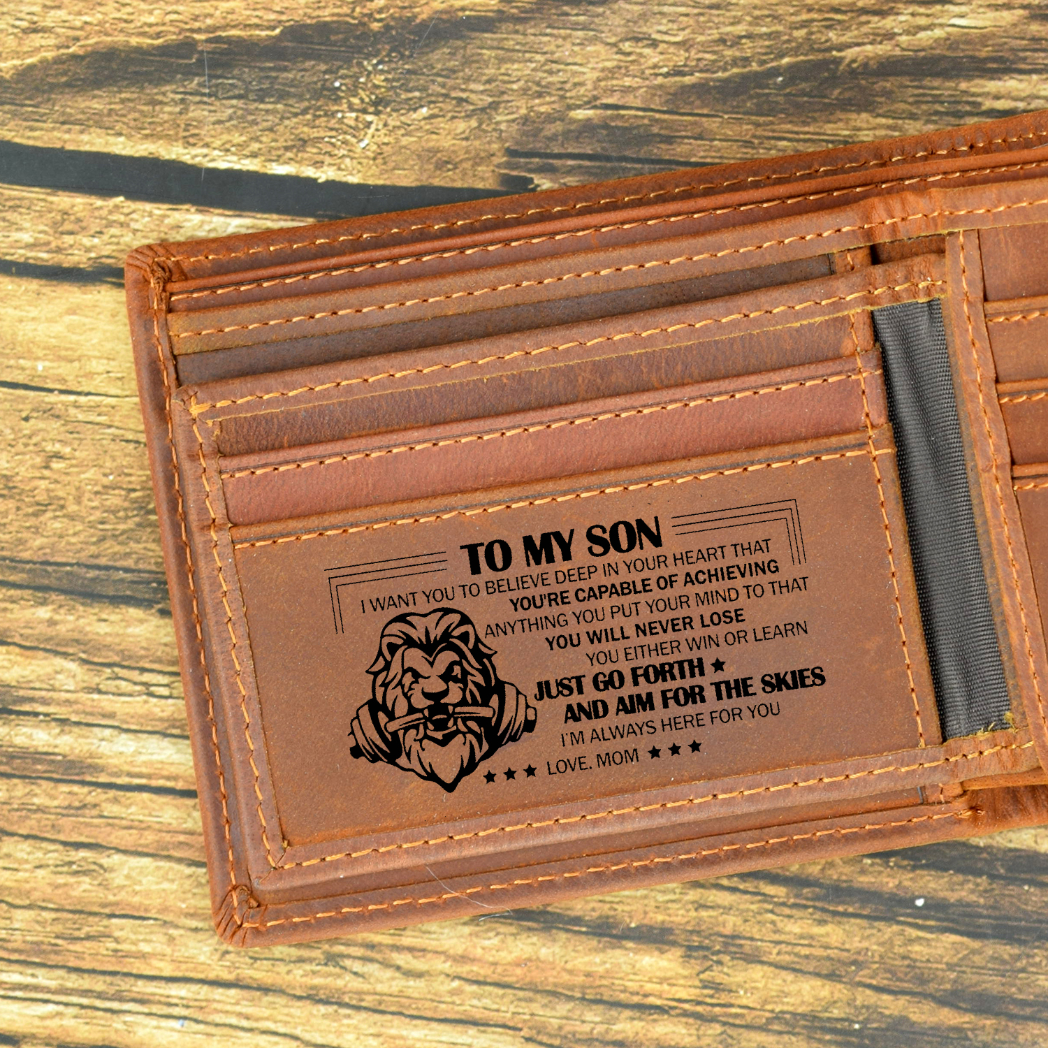 Mens Personalized Wallet - Vegan Leather