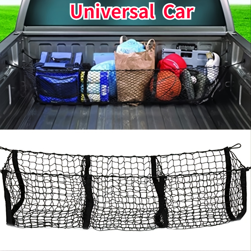 Universal Car 3 Taschen Gepäcknetz Tasche Truck Bett Aufbewahrungsnetz  Universal Autozubehör Für Pickup SUV Trucks