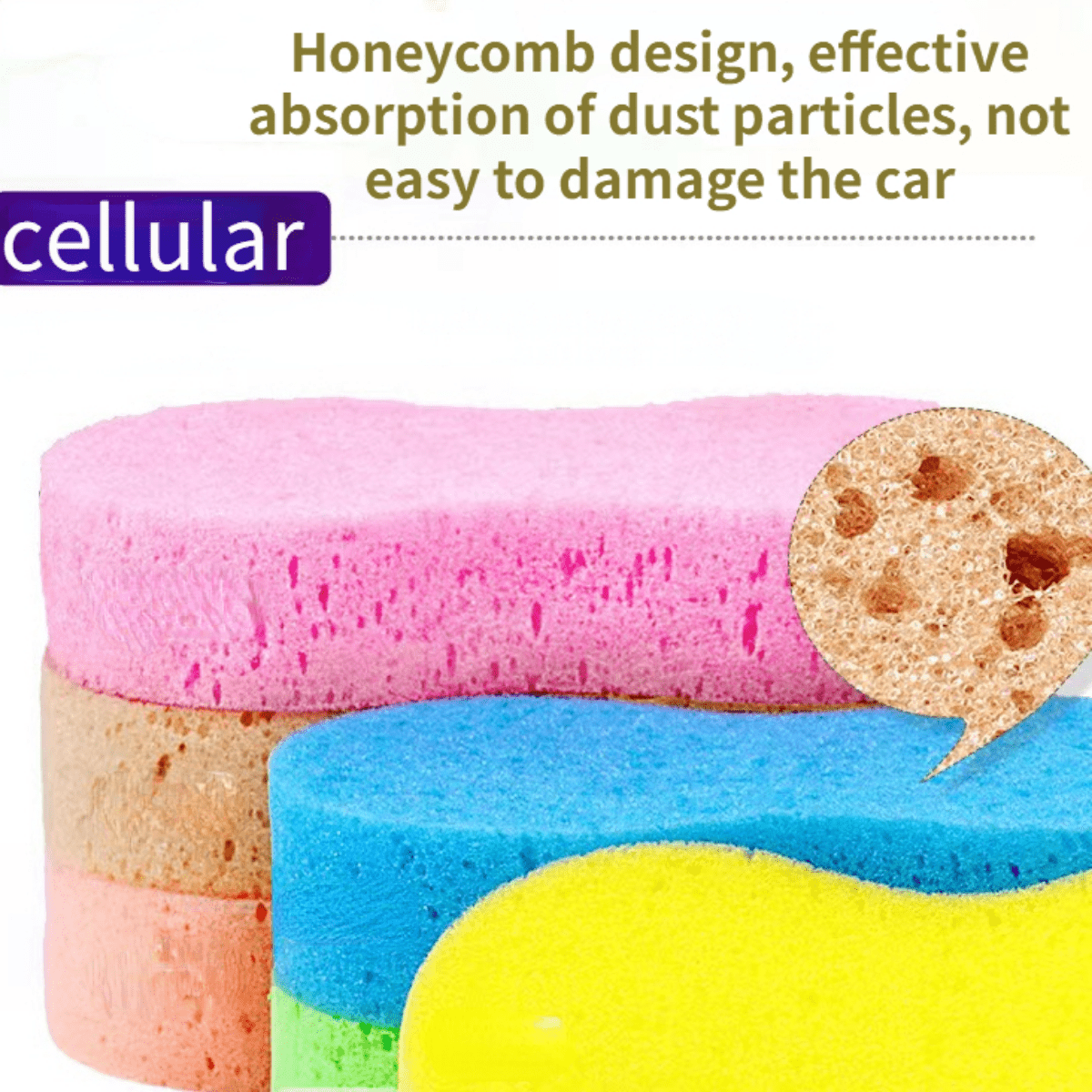 Car Wash Sponge All Purpose Large Sponges for Cleaning Thick Foam Scrubber  Kit Sponges Easy Grip Sponge for Kitchen