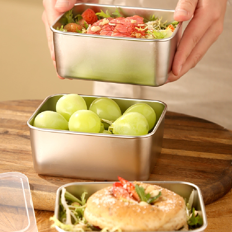 304 Stainless Steel Lunch Box Vegetable Fruit Salad Storage