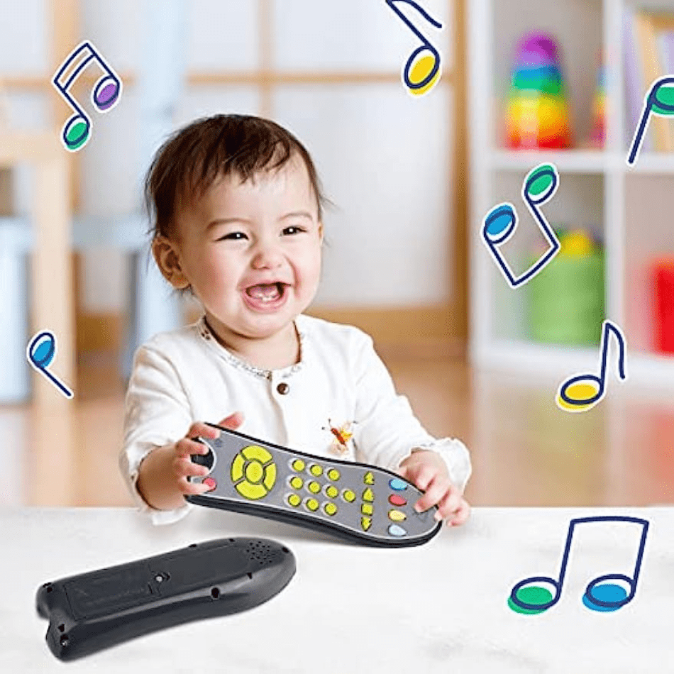 PLAY Baby Controller Toy - Bilingual Spanish & English Learning Toys,  Pretend Video Game Controller & TV Remote Combo with Music and Light,  Christmas