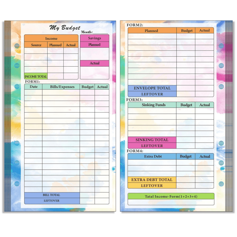  A6 Planner Refill Kit, Undated Weekly Pages with Monthly Tabs,  Budget Sheets, Zipper Cash Pocket, Personal Size 3.75x6.75 : Office  Products