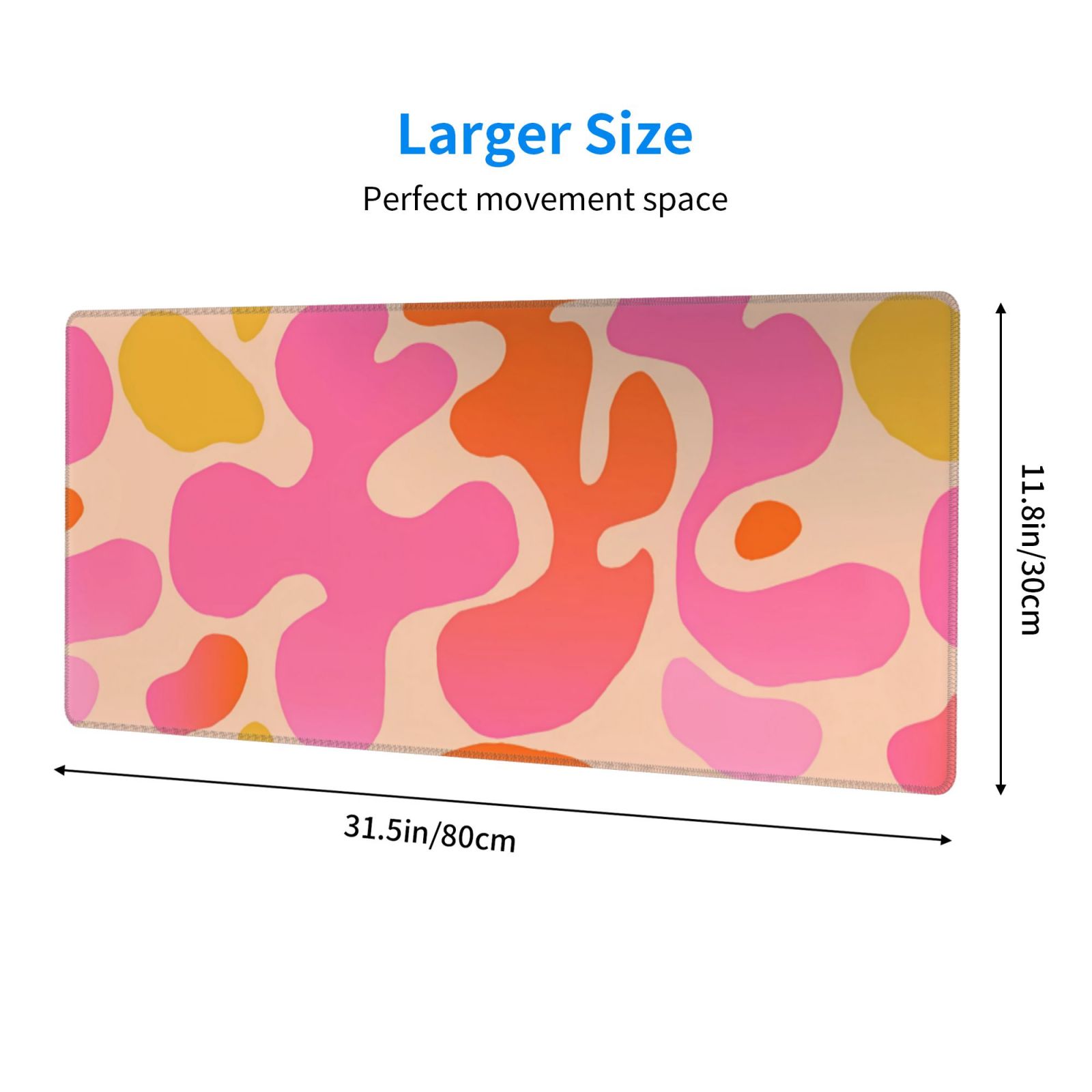 Xxl Cute Desk Mat Modern Abstract Design Non slip Rubber - Temu