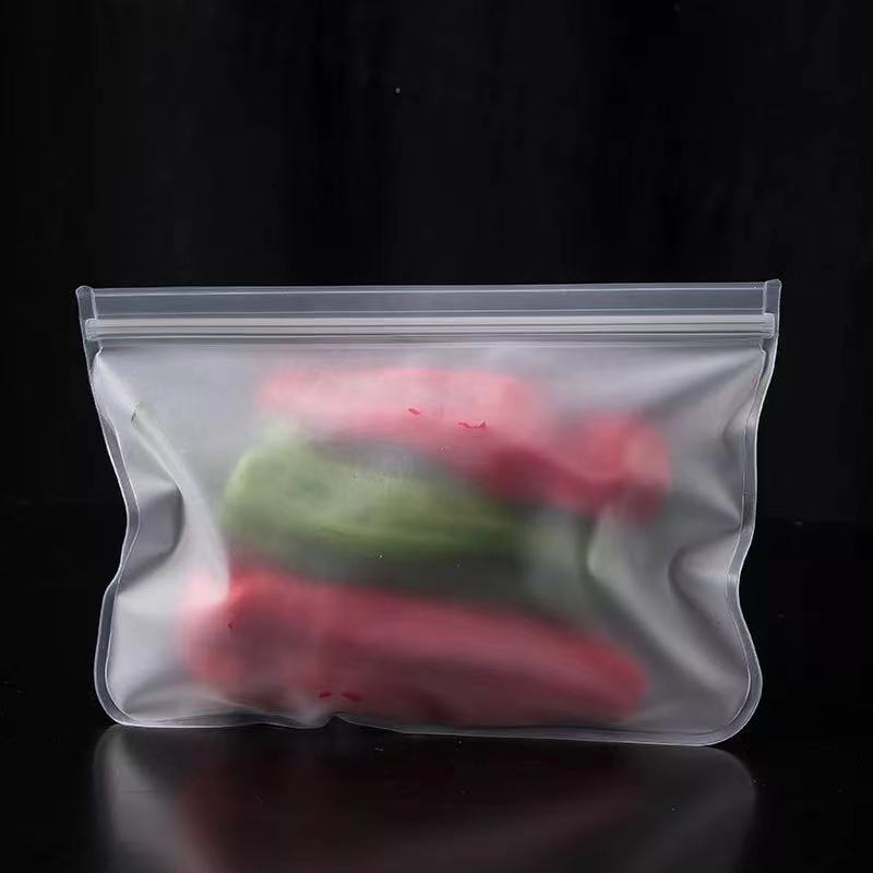 Silicone Food fresh bag fruit meat milk storage containers refrigerator bag  zip