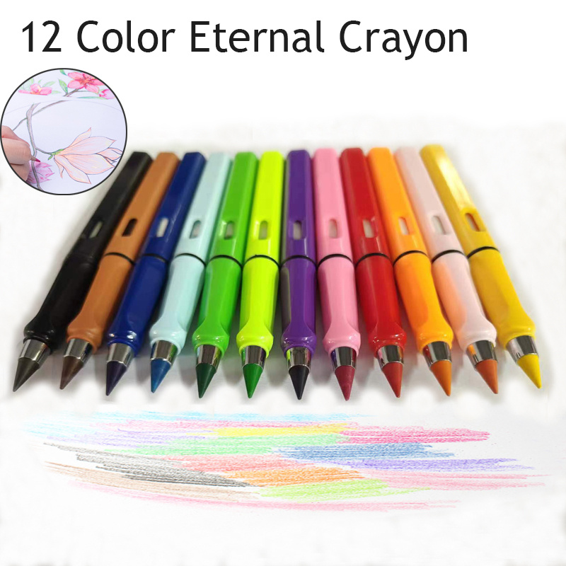 12color Erasable Pencils No Sharpening Needed Perfect For Students & Adults Who Love To