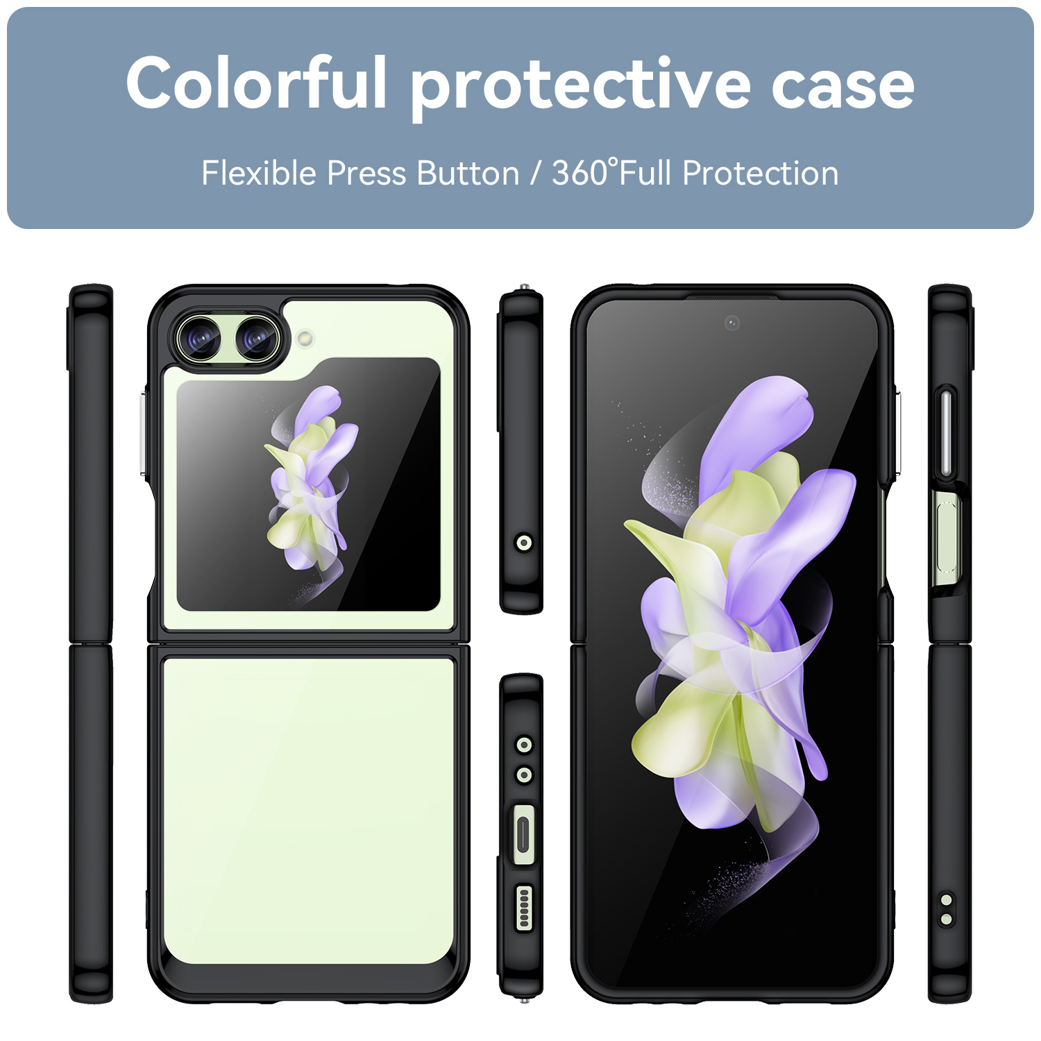 1 Funda Protectora Colorida Teléfono Galaxy Z Flip - Temu