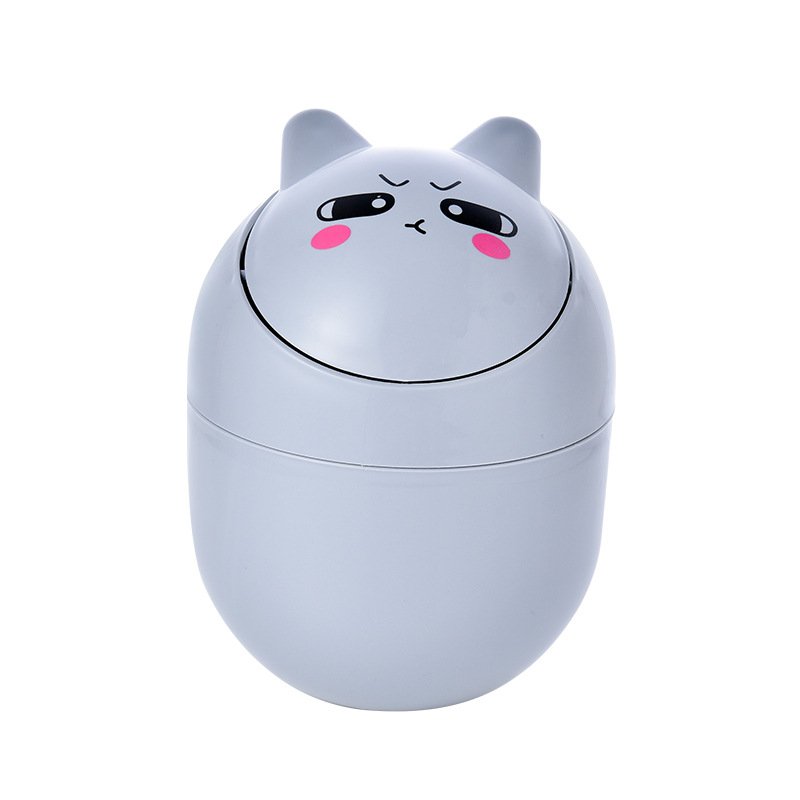 Mini Trash Can With Lid - Cute Animal Desktops Trash Can, Garbage