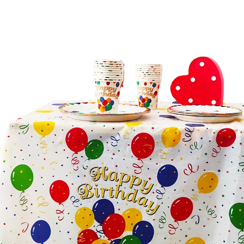 Mantel fiesta happy bday 180x120cm, producto de plastico, complemento ideal  para fiestas de cumpleaños