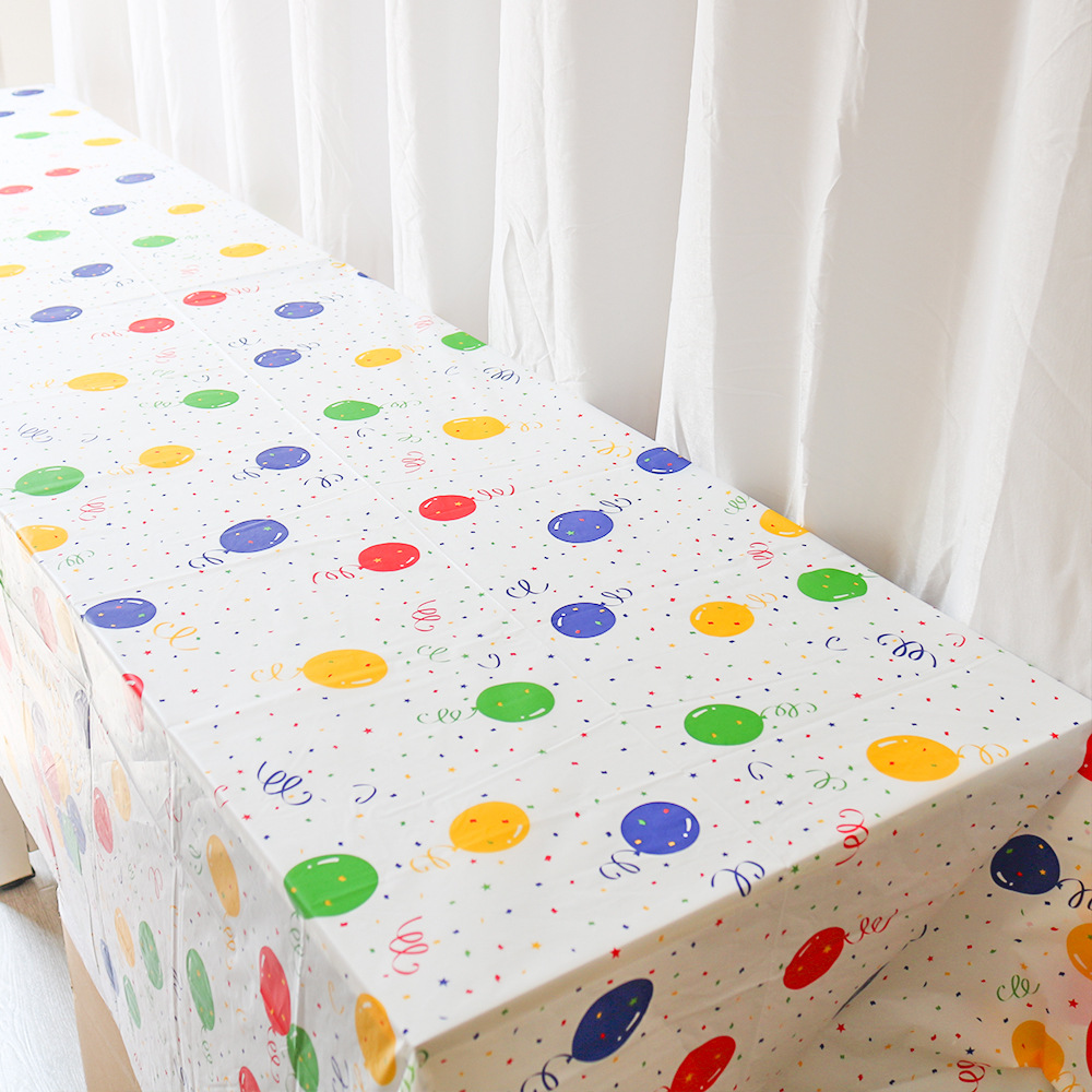 Exquisite Paquete de 12 manteles de plástico con globos impresos, mantel de  plástico desechable para fiesta de cumpleaños, 12 unidades