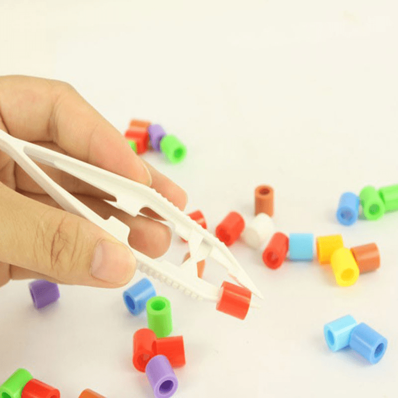 MAGICLULU 3 Pcs Early Education Plastic Tweezers Development Toy Tweezers  Fuse Beads Tweezers Science Project Kits Teaching Kids Tweezers Science