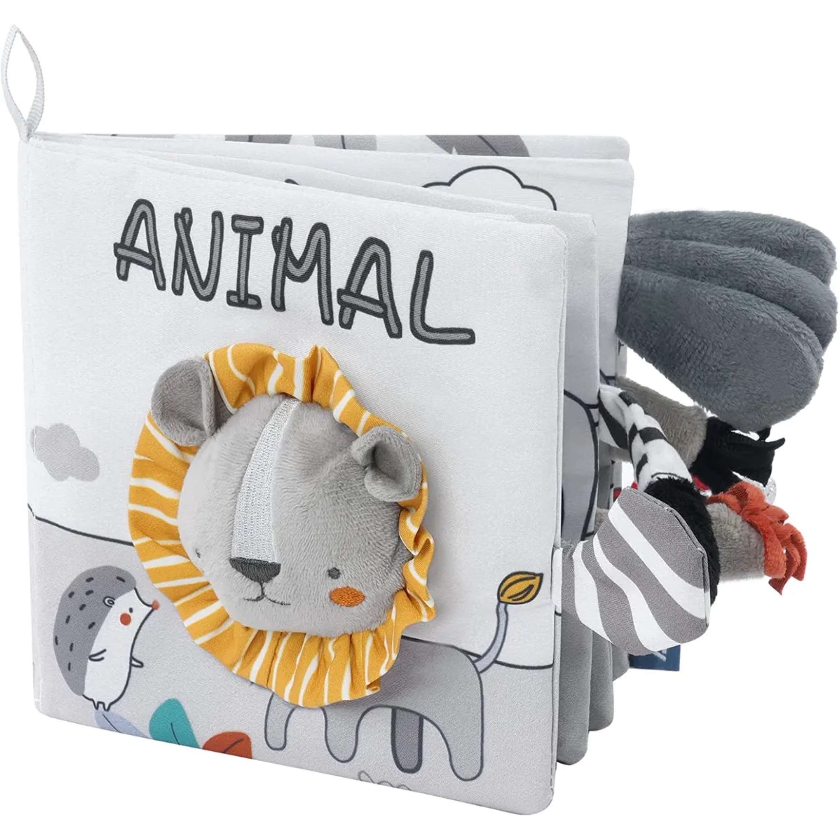 Libros Blandos para Bebé, Libro Sensorial de Tela con Motivos de Animales,  Tail Cloth Book Libro Juguetes Educativos Actividades Montessori para Bebés  de 0 a 18 Meses : : Bebé