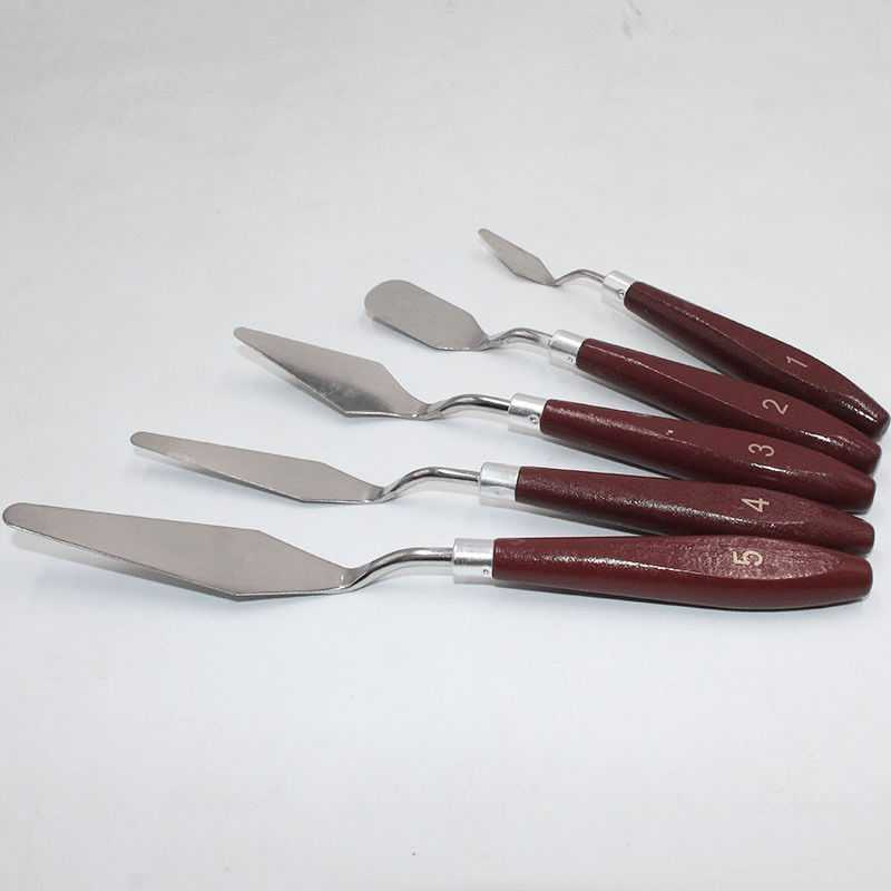 Professional Color Mixing Knife Set Wooden Handle Stainless - Temu