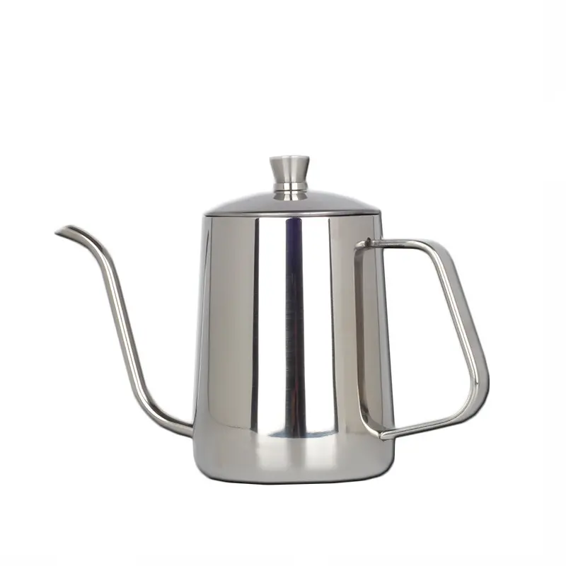 1pc 304 stainless steel fine mouthed hand flushing pot 600ml with lid thickened mini long mouthed fine mouthed drip coffee pot details 5