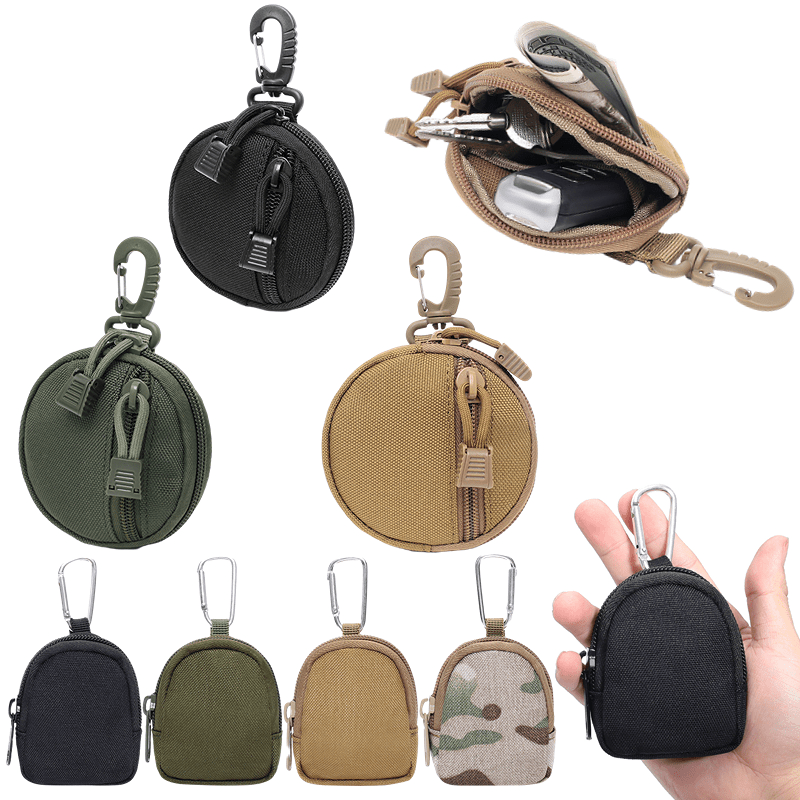 Tactical Small Round Coin Holder Pouch as Wallet, Change Purse,EDC