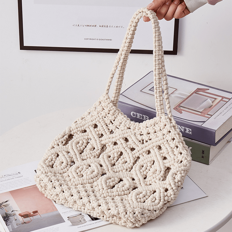 Beach Tote Bag Aesthetic Coconut Girl Aesthetic Tote Bag Crochet Beach Bag  Small Beach Bag Cute Beach Bag(Orange)