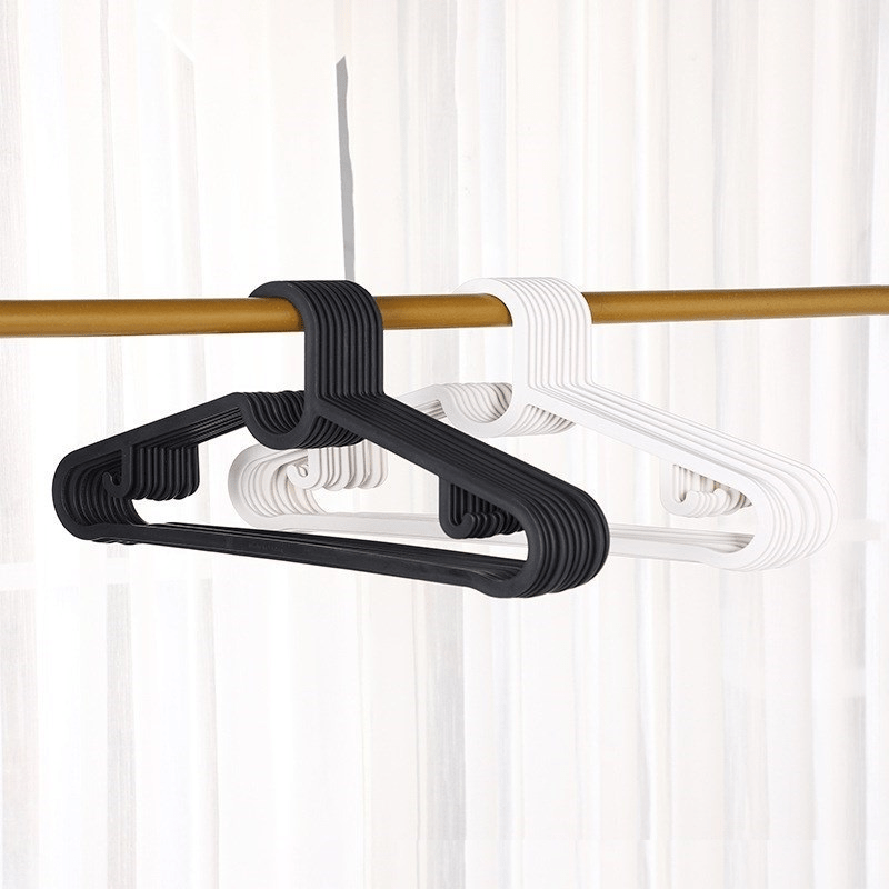 5 PCS Dry Clothes Hanging Rack Black Adult Clothing Hanger Plastic Hangers  Household Clothes Dress Organizer