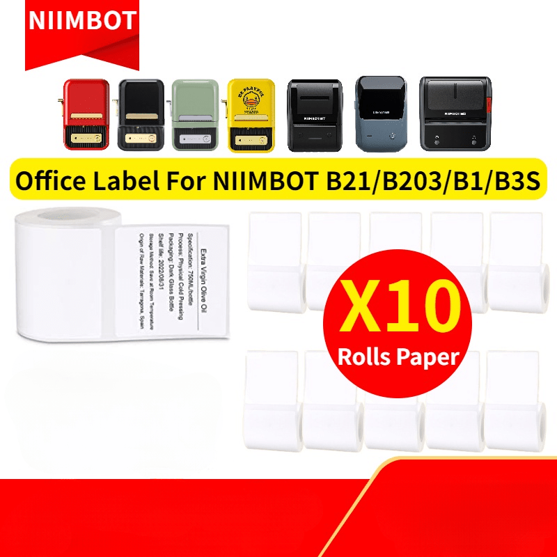 Niimbot B21 B3s Label Printer Paper Roll Waterproof Anti-oil Tear