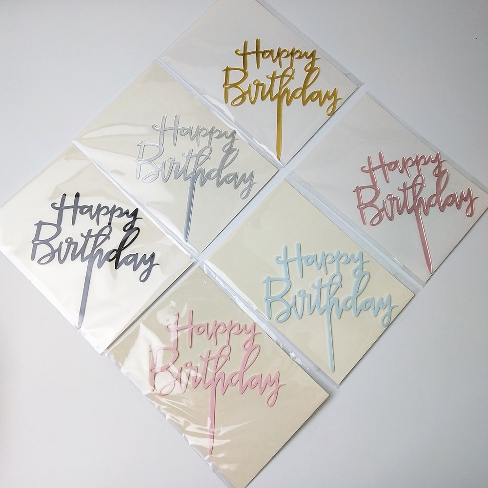 Happy Birthday Cake Topper Acrylic Letter Cake Toppers Party