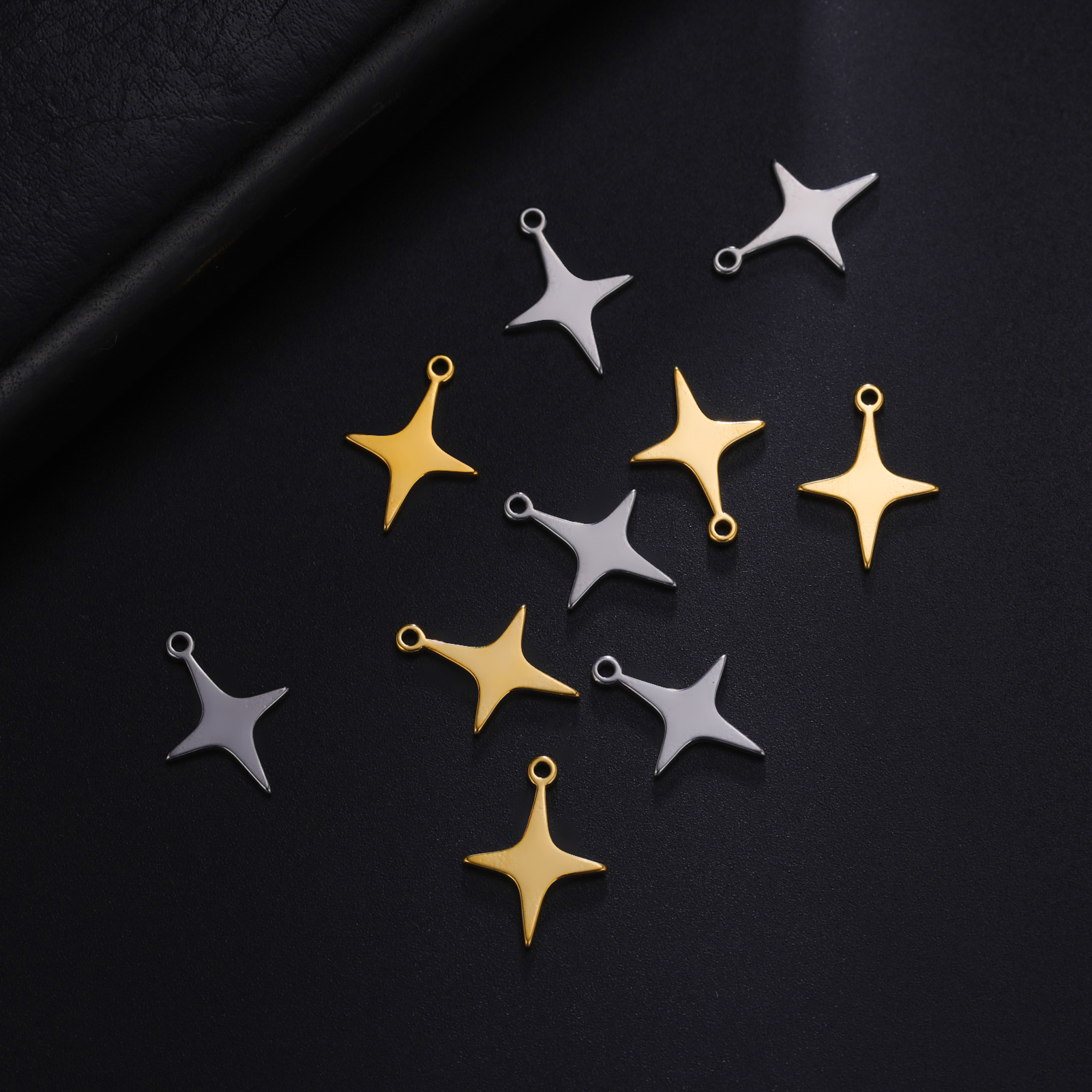 5pcs Stainless Steel Charms for Jewelry Making Moon Star Sun Tiny Charm  Bracelet