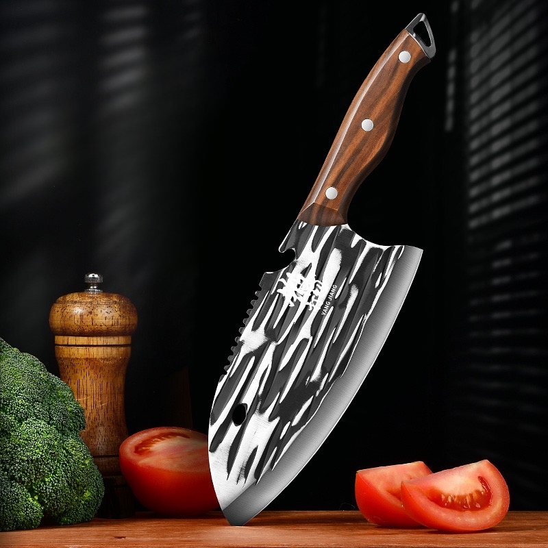 1-2PCS Forging Steel Chef Knife Kitchen Cleaver Knives Sharp