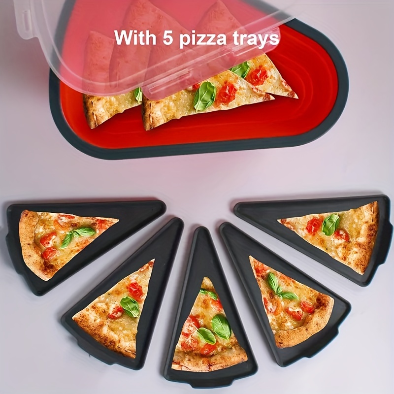 Pizza Storage Container, Collapsible Pizza Slice Container with 5  Microwavable Serving Trays, Reusable Pizza Pan Pizza Box Set w - AliExpress