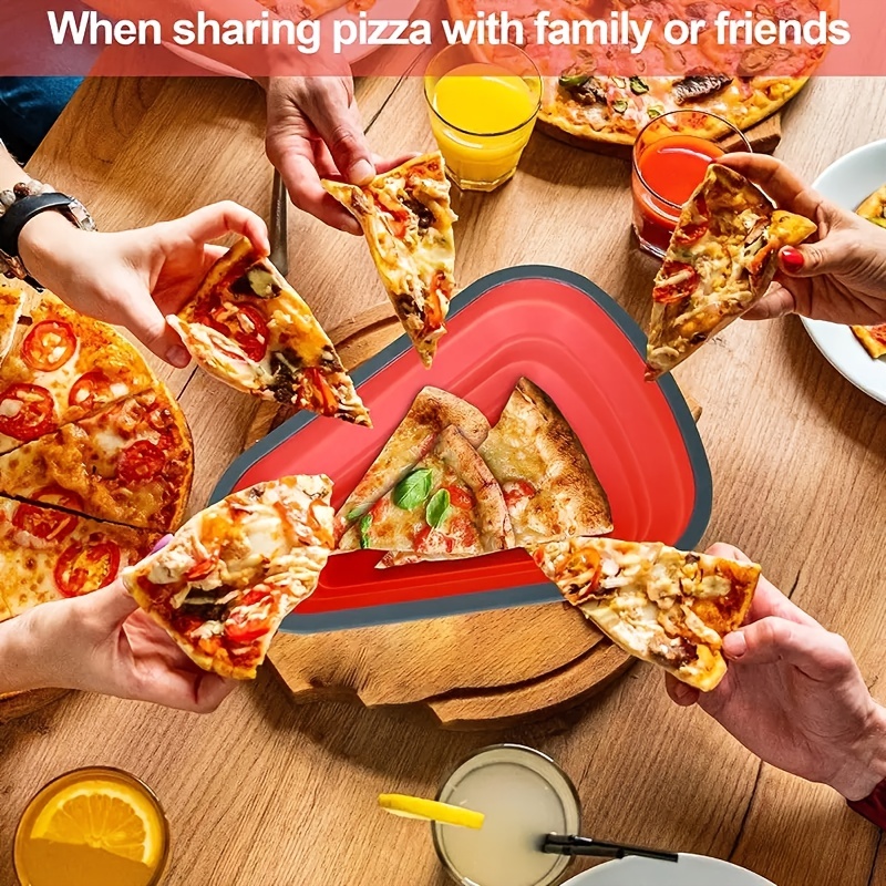 5pcs Silicone Triangular Pizza Packaging Box with Adjustable Container