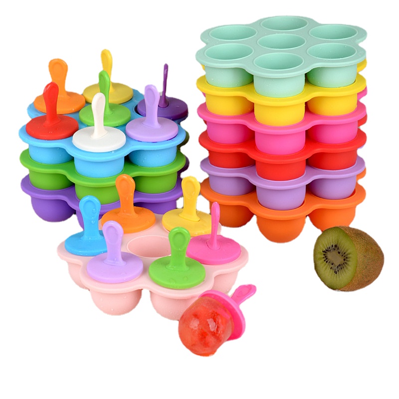 7 Holes Diy Ice Cream Pops Silicone Mold Ice Cream Ball Maker Popsicles  Molds Fruit Shake Home Kitchen Accessories Tool - Temu