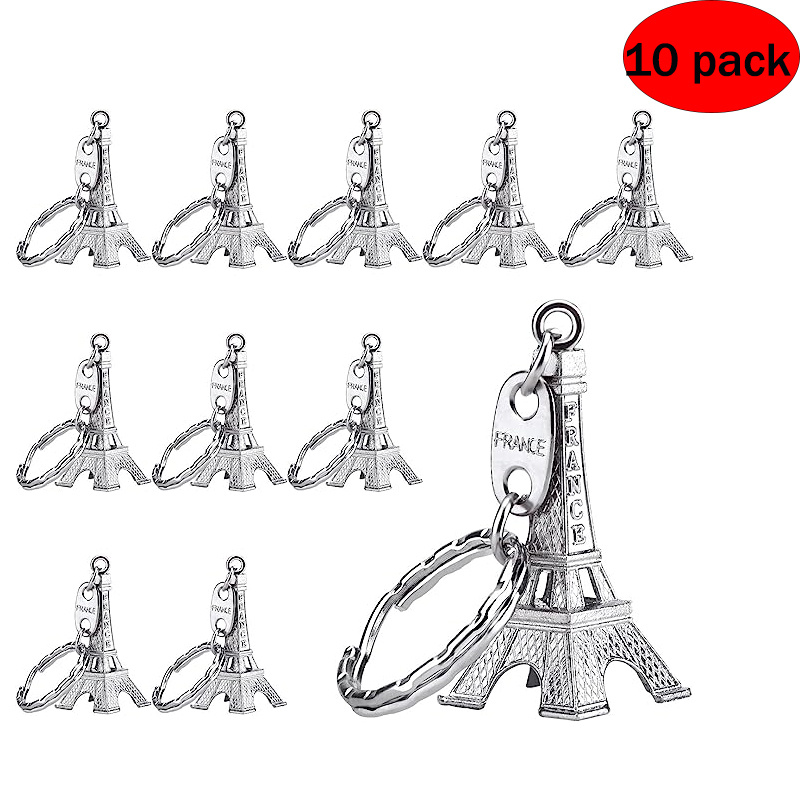 

10pcs Eiffel Tower Keyring Retro Adornment French Souvenirs Keychains