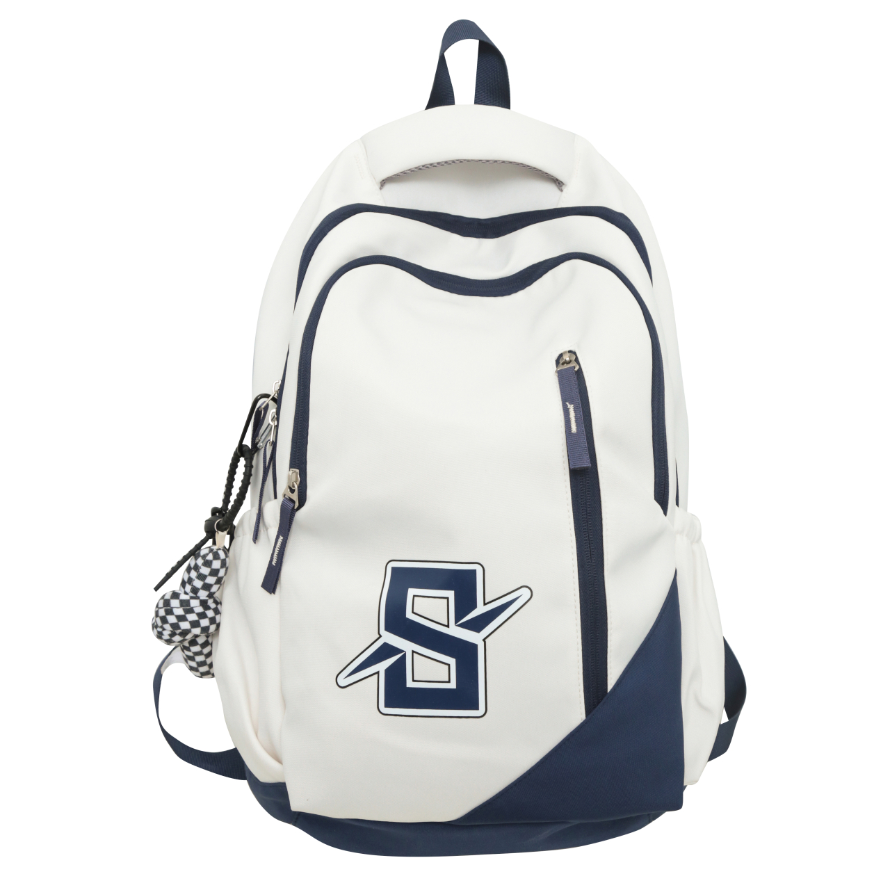 Colorblock Casual Zipper Backpack Large Capacity Rucksack