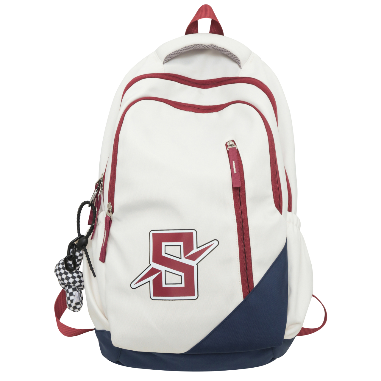 Colorblock Casual Zipper Backpack Large Capacity Rucksack