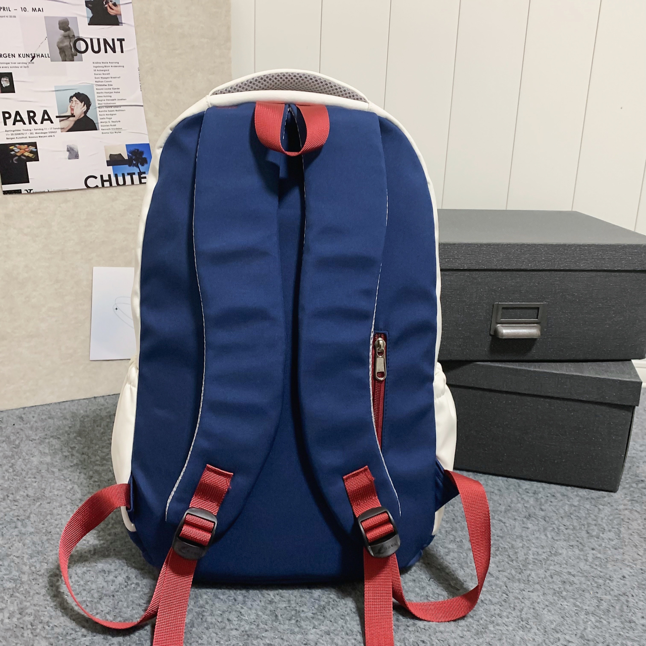 Colorblock Casual Zipper Backpack Large Capacity Rucksack