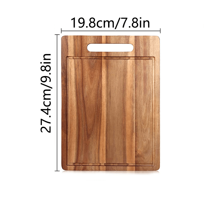 Acacia Wood Cutting Board Chopping Board With Juice Grooves - Temu