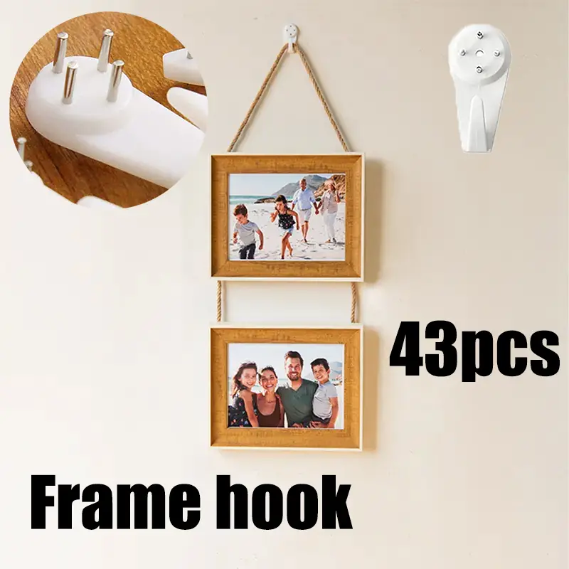 43pcs/set Traceless Nail Hooks Powerful Concrete Wall Hooks Invisible No  Damage Wall Picture Hanger For Hardware Picture Photo Frame Clock Hangers