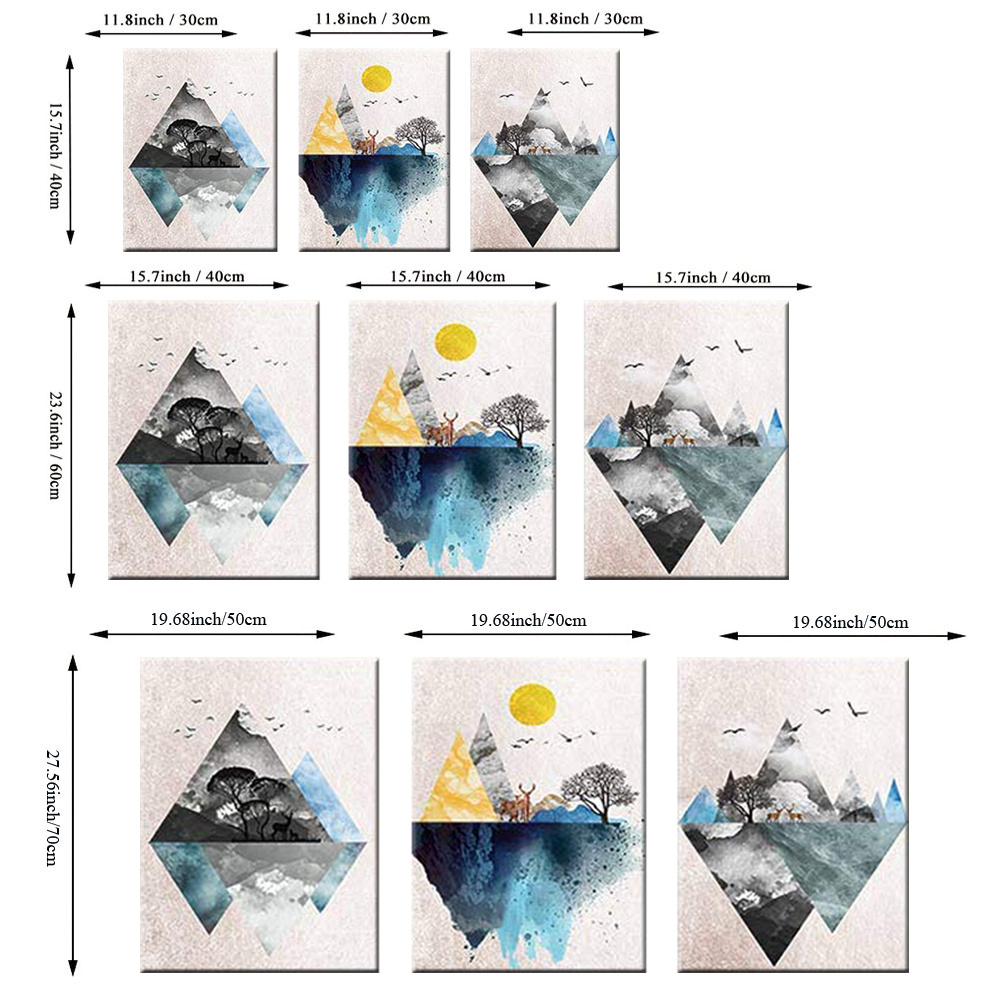 3 Pezzi Stampe Tela D'arte Quadri In Tela A Forma Triangolo - Temu Italy