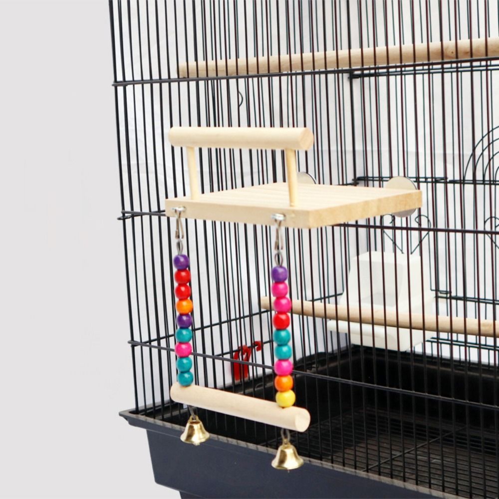 Bird Swing with Chewing Beads Parrot Perch Budgie Playstand