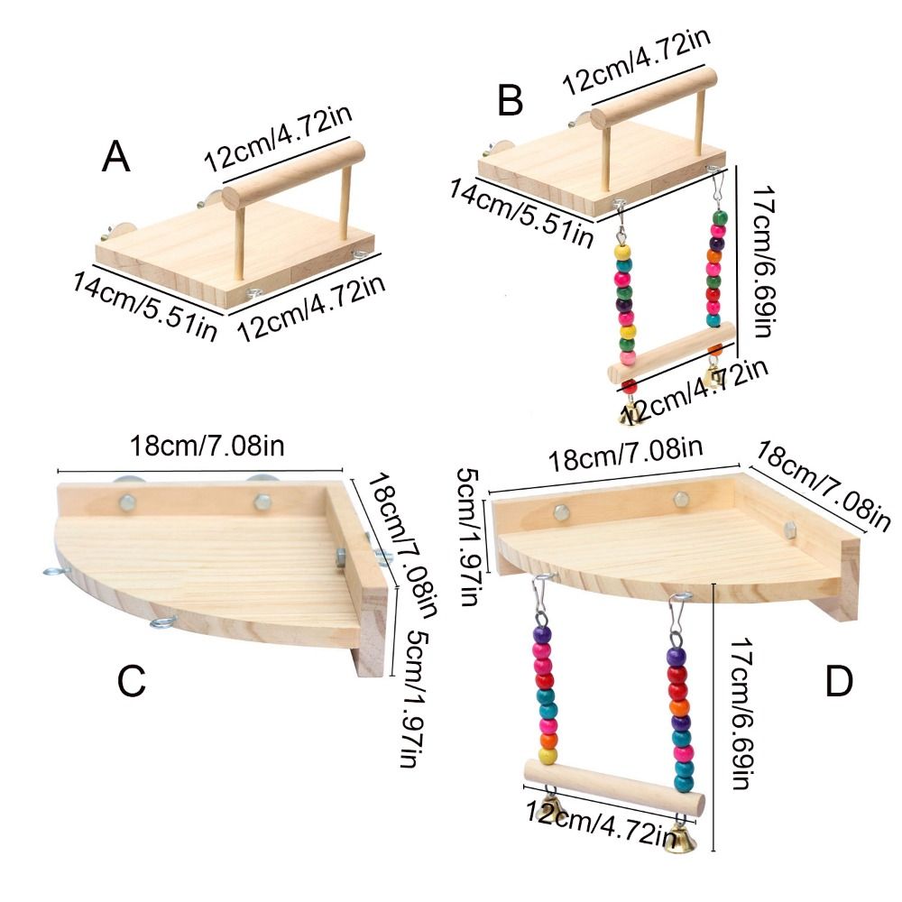 Bird Swing with Chewing Beads Parrot Perch Budgie Playstand