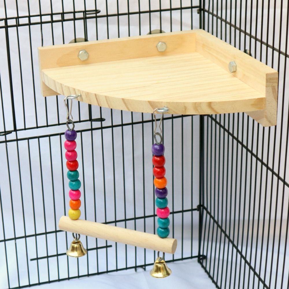 Bird Swing with Chewing Beads Parrot Perch Budgie Playstand