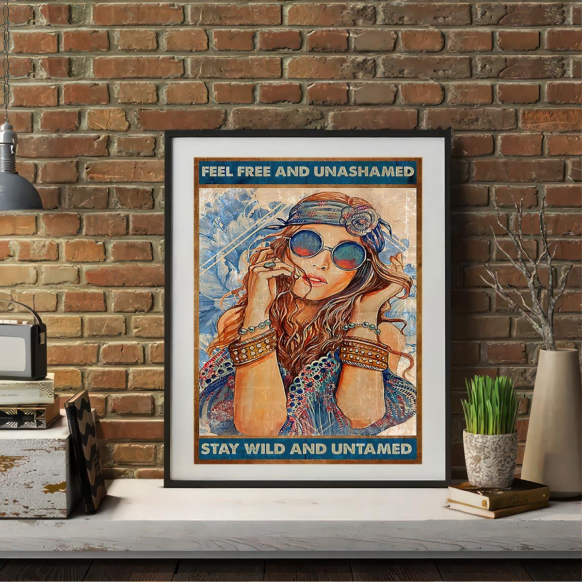 1pc Retro Canvas Painting Print Poster, Inspirational Yoga Girl Gypsy Let  That Shit Go Stay Wild Moon Child Wall Art, For Home Decor Room Decor Canvas