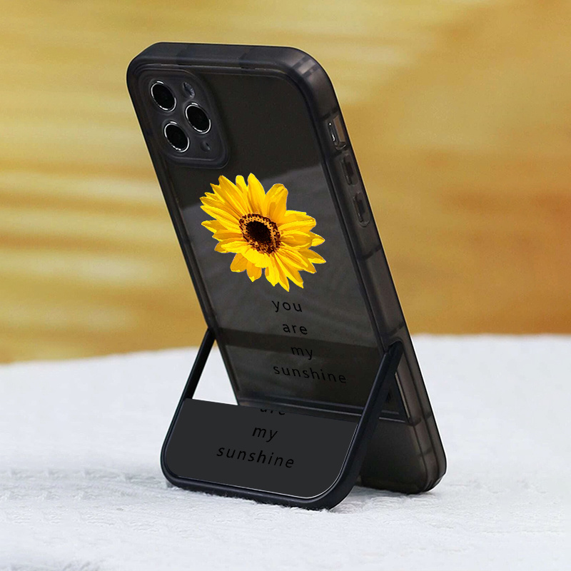 

Sunflower Pattern Phone Case With Foldable Holder For Iphone 14 13 12 11 X Xr Xs 8 7 Mini Plus Pro Max Se