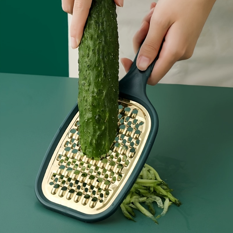 1pc Stainless Steel Multifunctional Grater, Green Portable