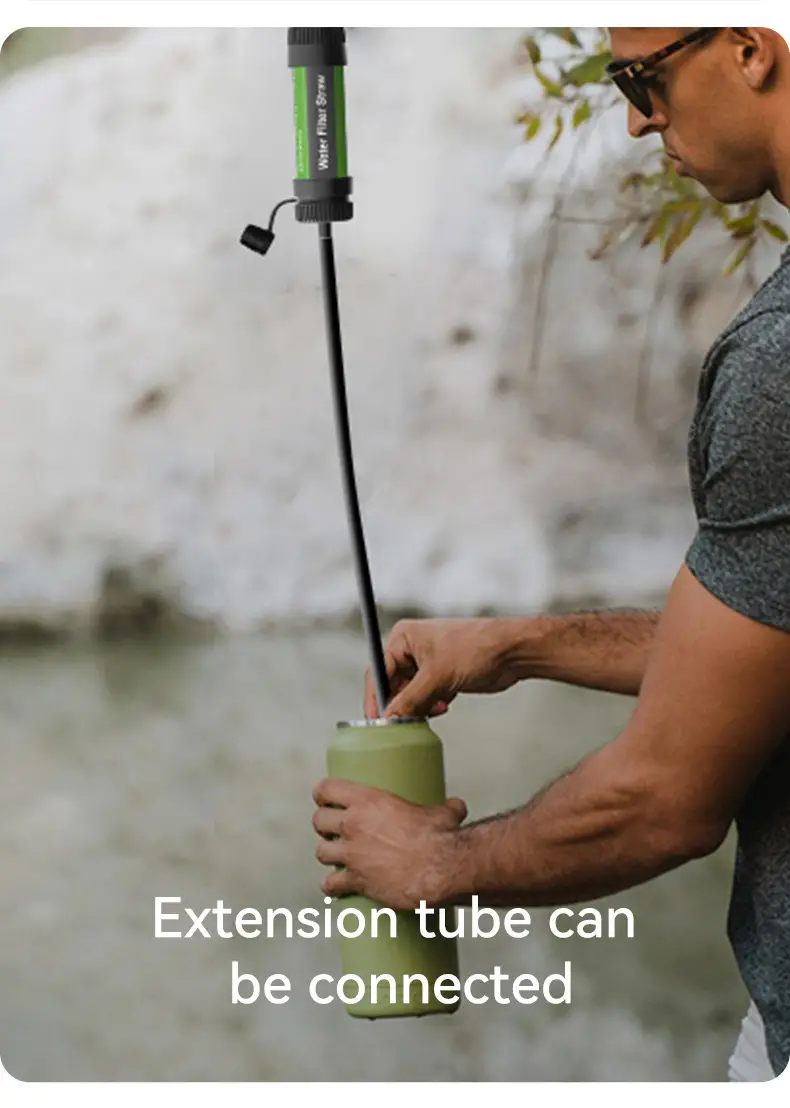 portable outdoor ultrafiltration film water filter straw for emergency camping exploration fishing survival straight drinking water purifier details 3